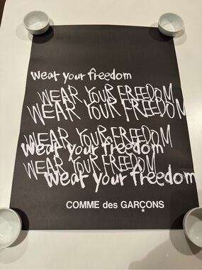 Comme des Garcons Black & White 'Wear Your Freedom' Graphic Wall Art